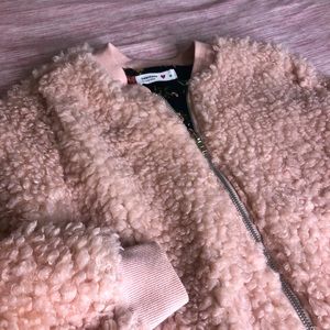 Fuzzy Pink Zip up